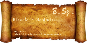 Bicsák Szabolcs névjegykártya