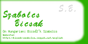 szabolcs bicsak business card